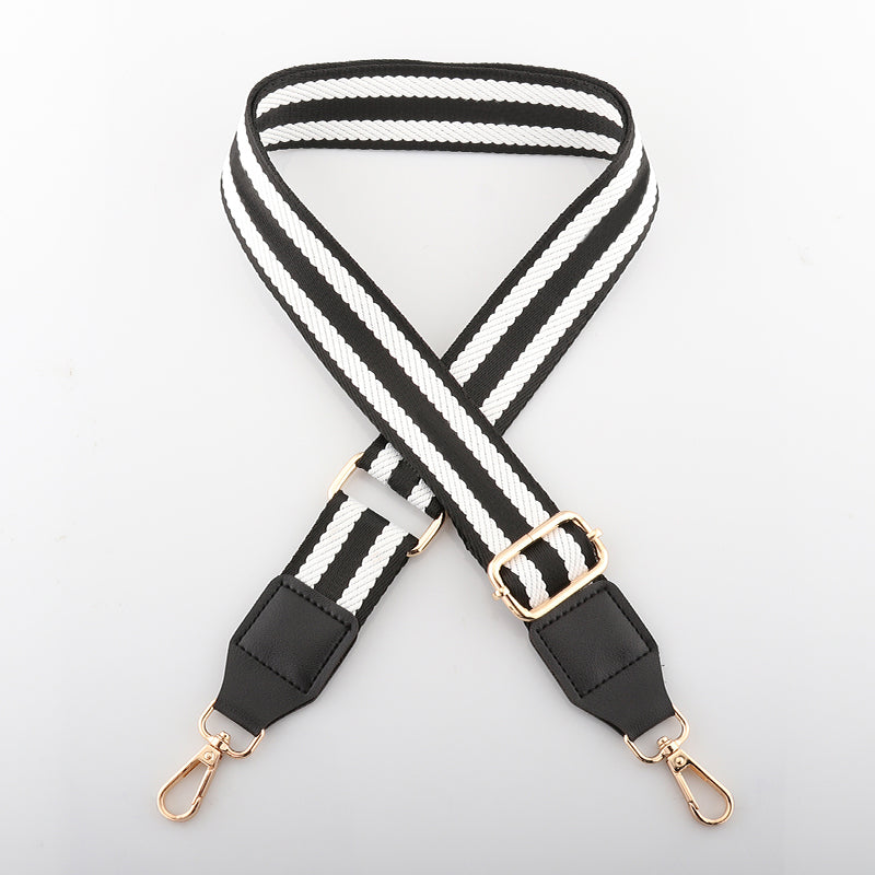 Colorful Black Edge Bag Shoulder Strap with Leather Head