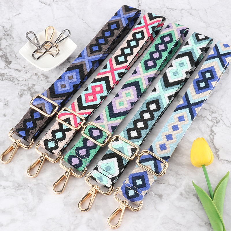 Symmetrical Graphic Textured Shoulder Strap
