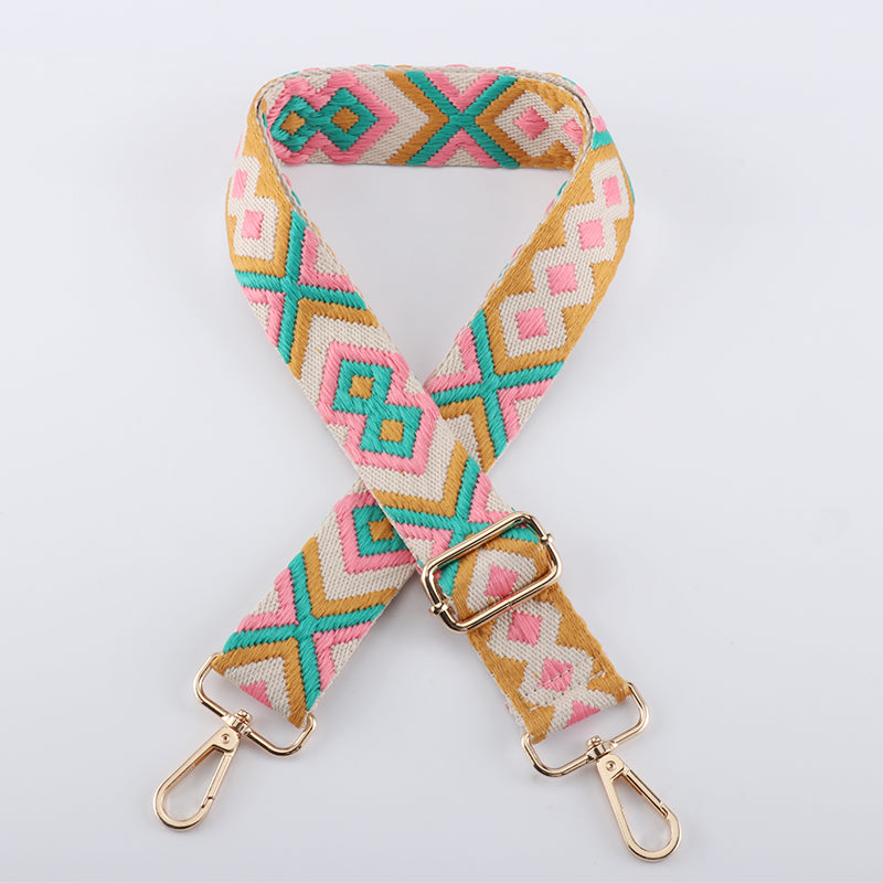 Symmetrical Graphic Textured Shoulder Strap