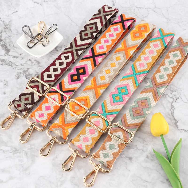 Symmetrical Graphic Textured Shoulder Strap