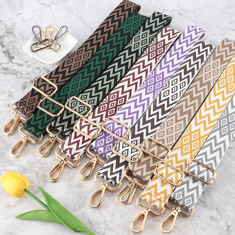 Colorful W Letter Textured Bag Strap