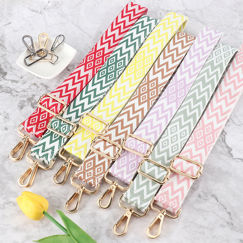 Colorful W Letter Textured Bag Strap