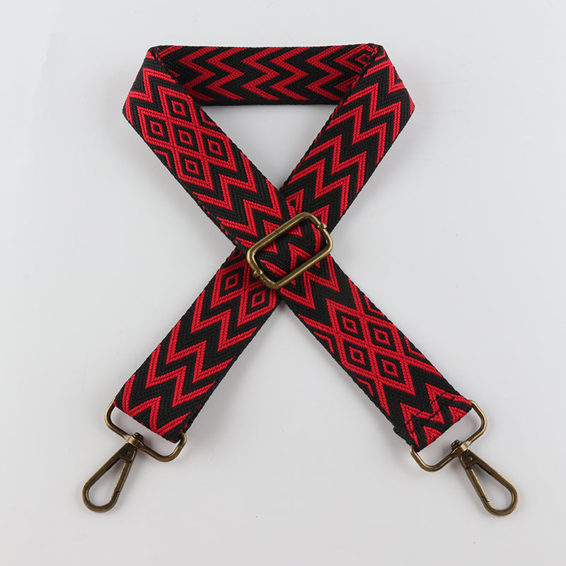 W Character Grain Bronze Buckle Shoulder Straps