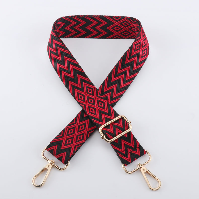 Colorful W Letter Textured Bag Strap