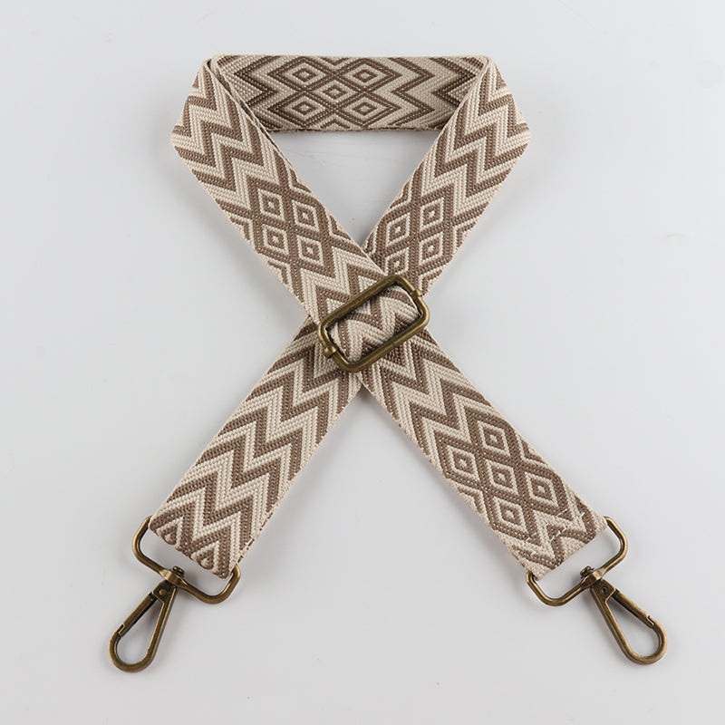 W Character Grain Bronze Buckle Shoulder Straps
