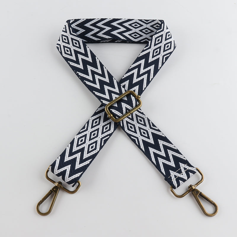 W Character Grain Bronze Buckle Shoulder Straps