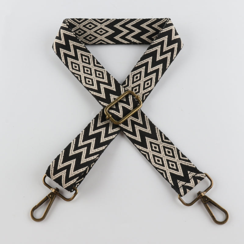 W Character Grain Bronze Buckle Shoulder Straps