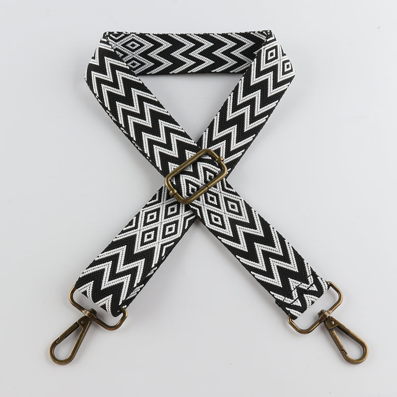 W Character Grain Bronze Buckle Shoulder Straps
