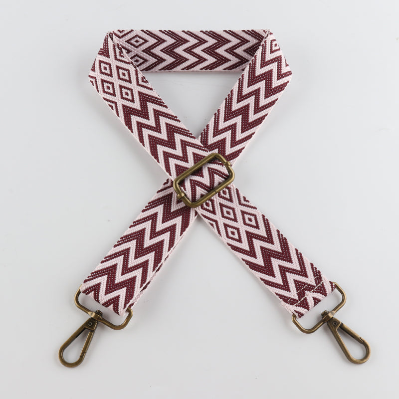 W Character Grain Bronze Buckle Shoulder Straps