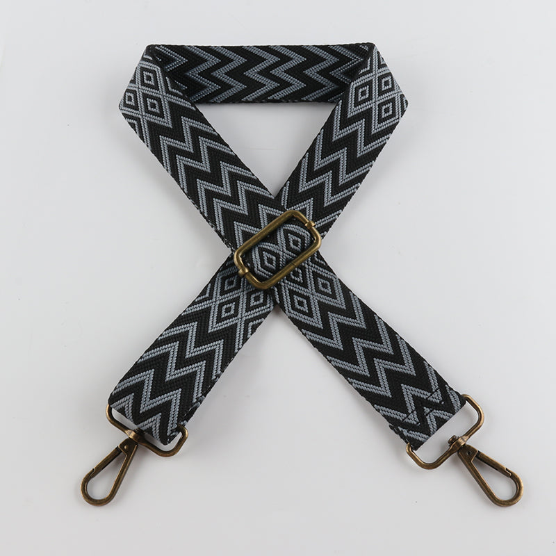 W Character Grain Bronze Buckle Shoulder Straps