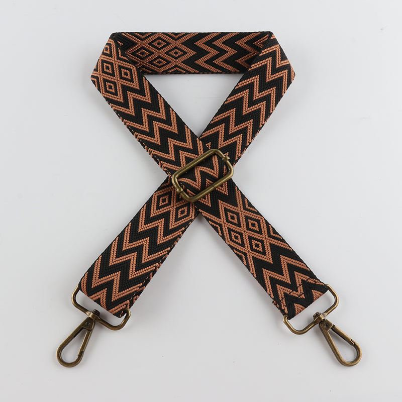 W Character Grain Bronze Buckle Shoulder Straps