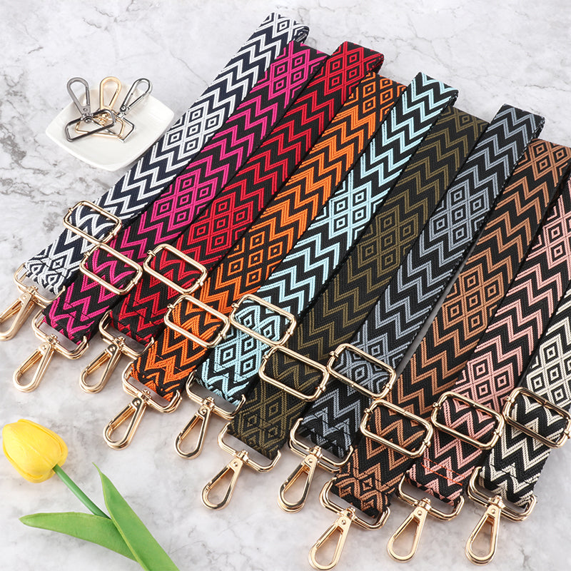 Colorful W Letter Textured Bag Strap