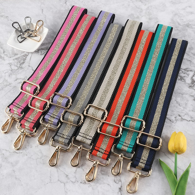 Gold Silk Sandwich Solid Color Bag Strap