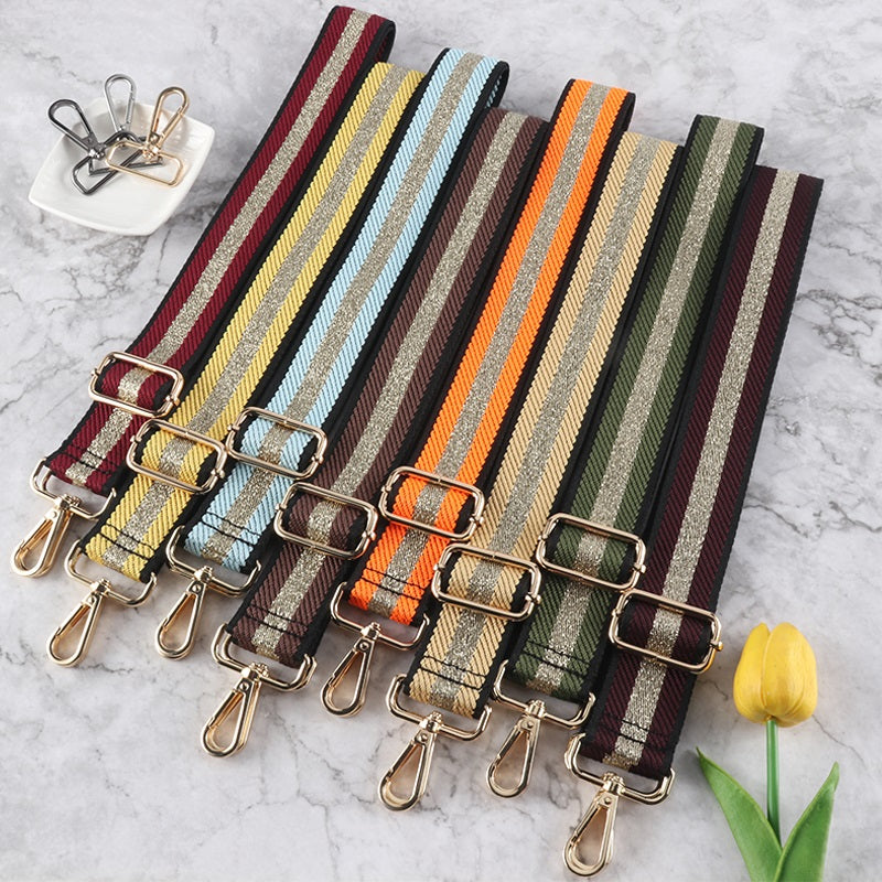 Gold Silk Sandwich Solid Color Bag Strap