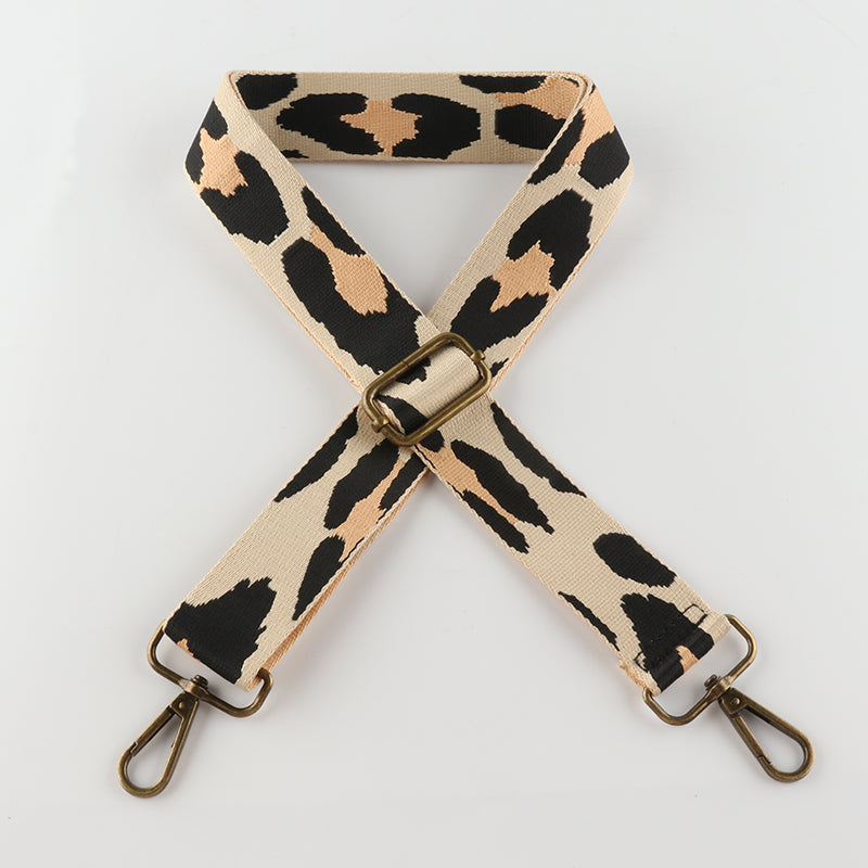 Striped Leopard Spot Bronze Buckle Shoulder Straps