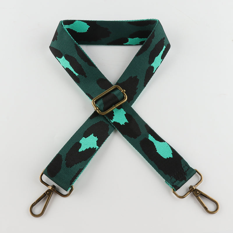 Striped Leopard Spot Bronze Buckle Shoulder Straps