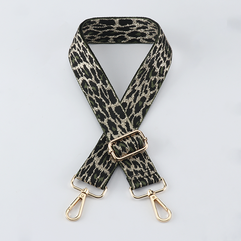 Gold Silk Leopard Bag Strap