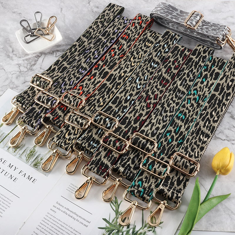 Gold Silk Leopard Bag Strap