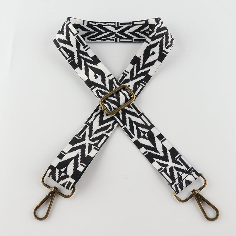 Premium Stripe Geometric Style Bronze Buckle Shoulder Straps