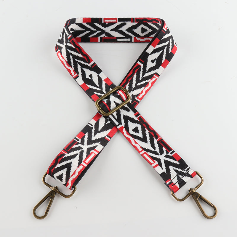 Premium Stripe Geometric Style Bronze Buckle Shoulder Straps