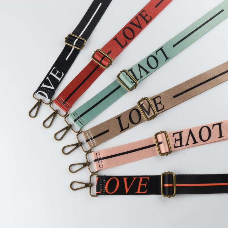 Custom LOVE Character Bronze Buckle Shoulder Straps