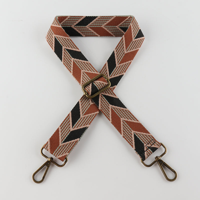 Fish Scale Leaf Pattern Bronze Buckle Shoulder Straps