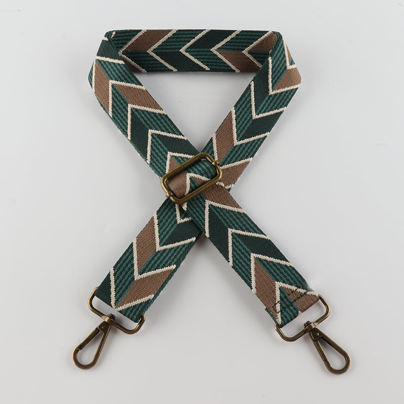 Fish Scale Leaf Pattern Bronze Buckle Shoulder Straps