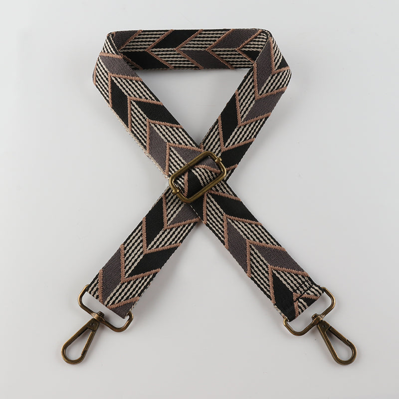 Fish Scale Leaf Pattern Bronze Buckle Shoulder Straps