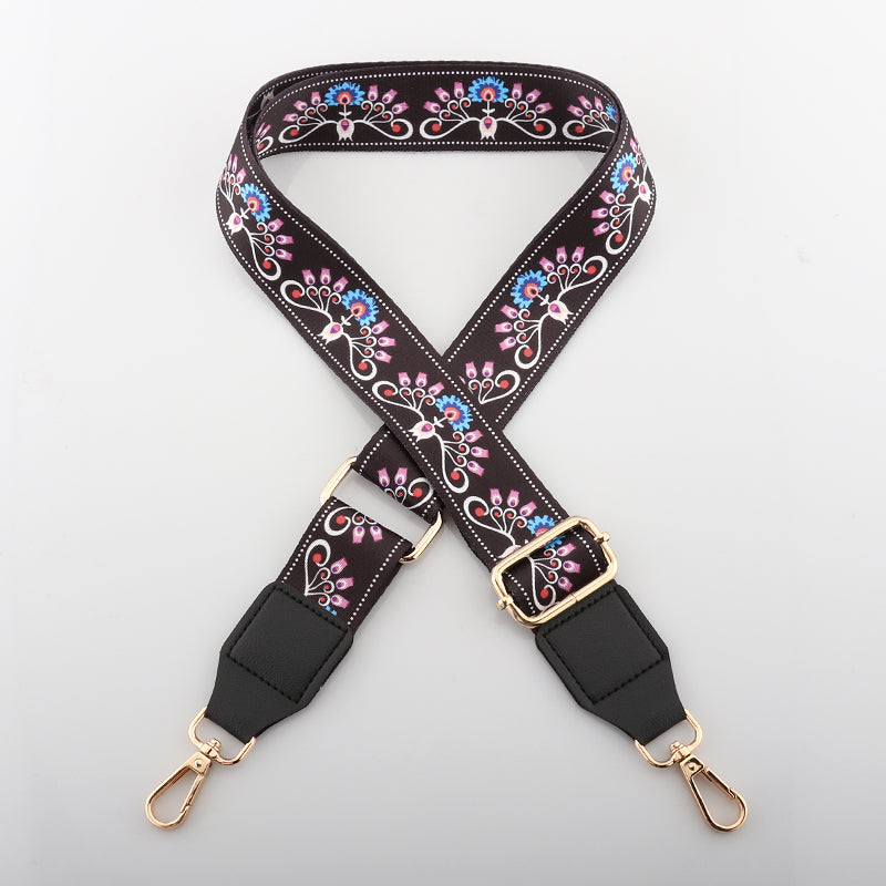 Simple Printed Bag Strap with Leather Head