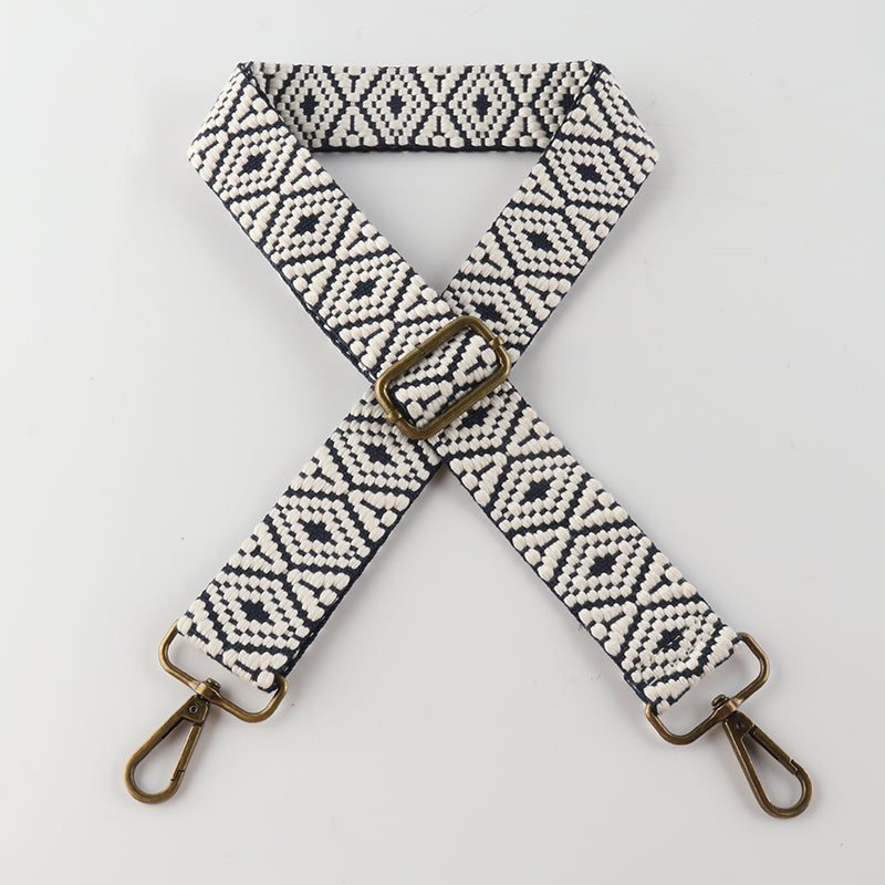 Diamond Wave Pattern Bronze Buckle Shoulder Straps