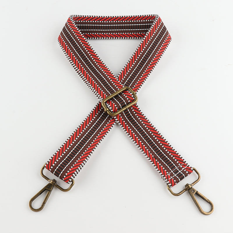 V-cut Stripes Bronze Buckle Shoulder Straps