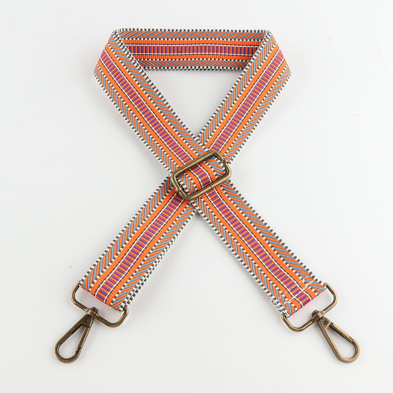 V-cut Stripes Bronze Buckle Shoulder Straps