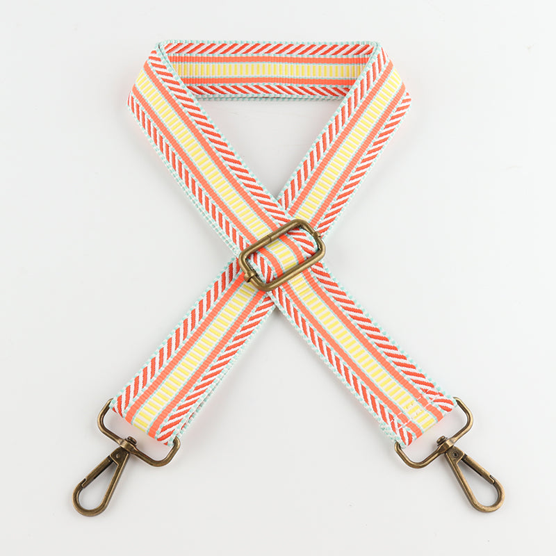 V-cut Stripes Bronze Buckle Shoulder Straps