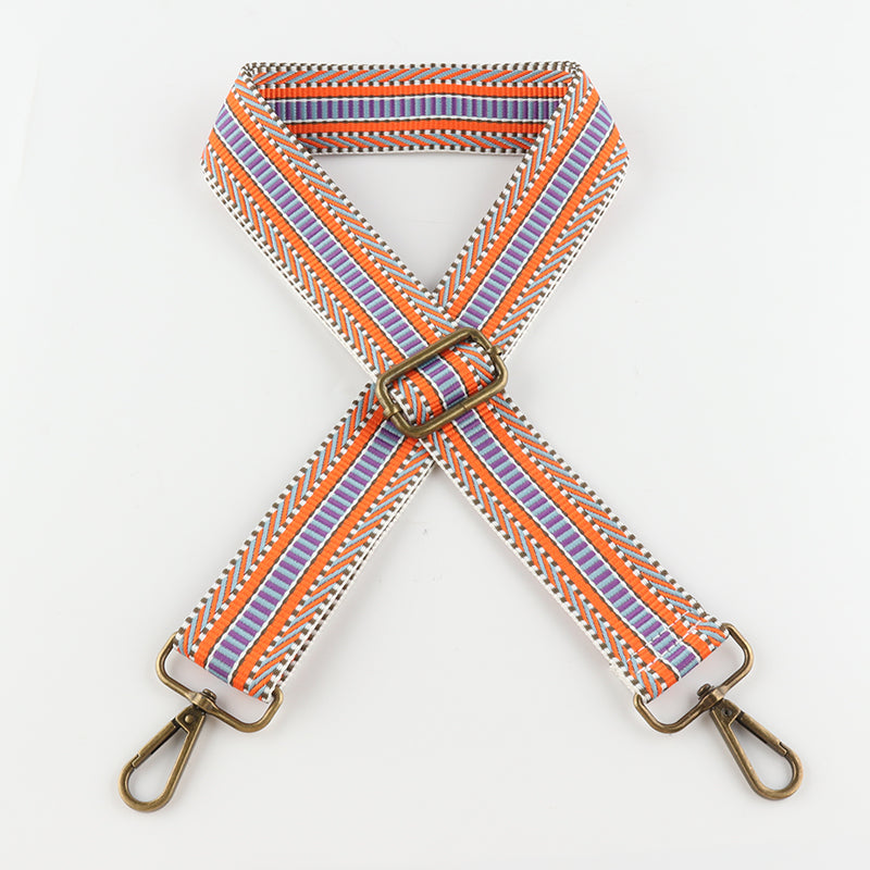 V-cut Stripes Bronze Buckle Shoulder Straps