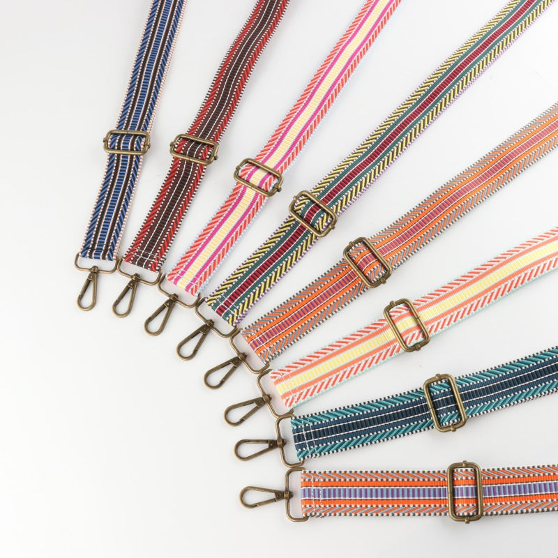 V-cut Stripes Bronze Buckle Shoulder Straps