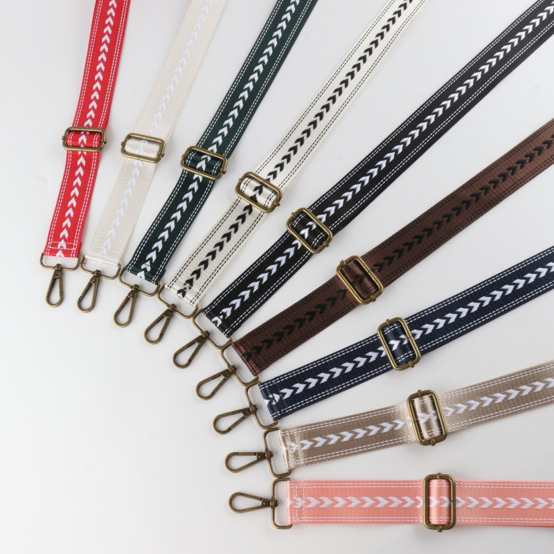 Simple Regular Arrow Pattern Bronze Buckle Shoulder Straps