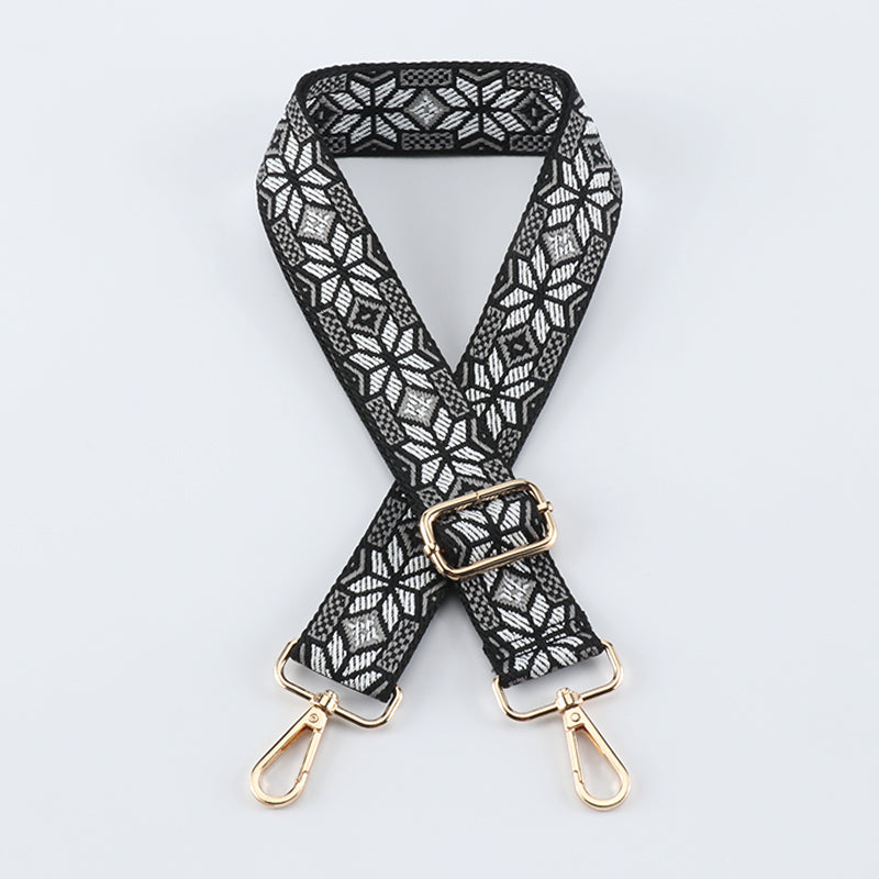Contrasting Color Flower Bag Strap