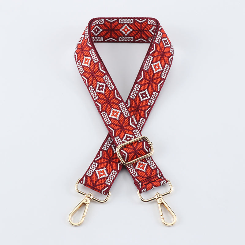 Contrasting Color Flower Bag Strap