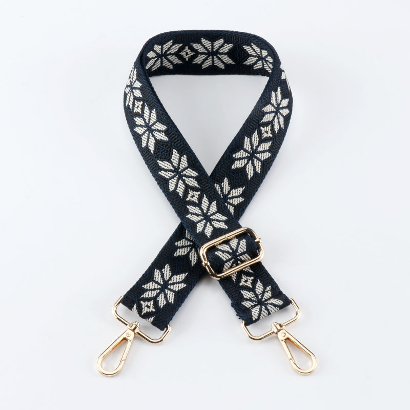 Contrasting Color Flower Bag Strap
