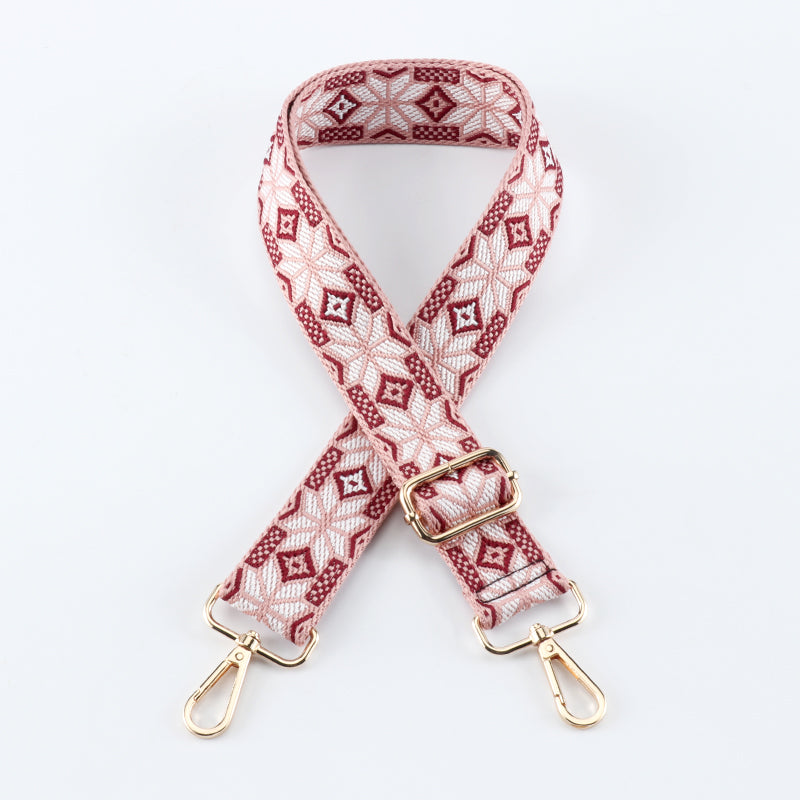Contrasting Color Flower Bag Strap