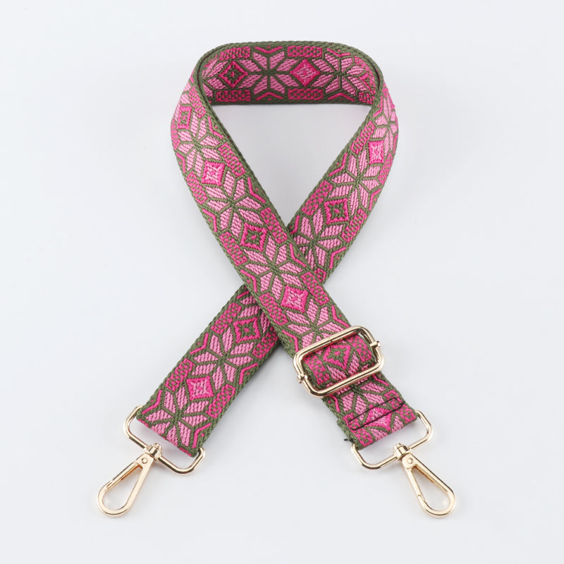 Contrasting Color Flower Bag Strap