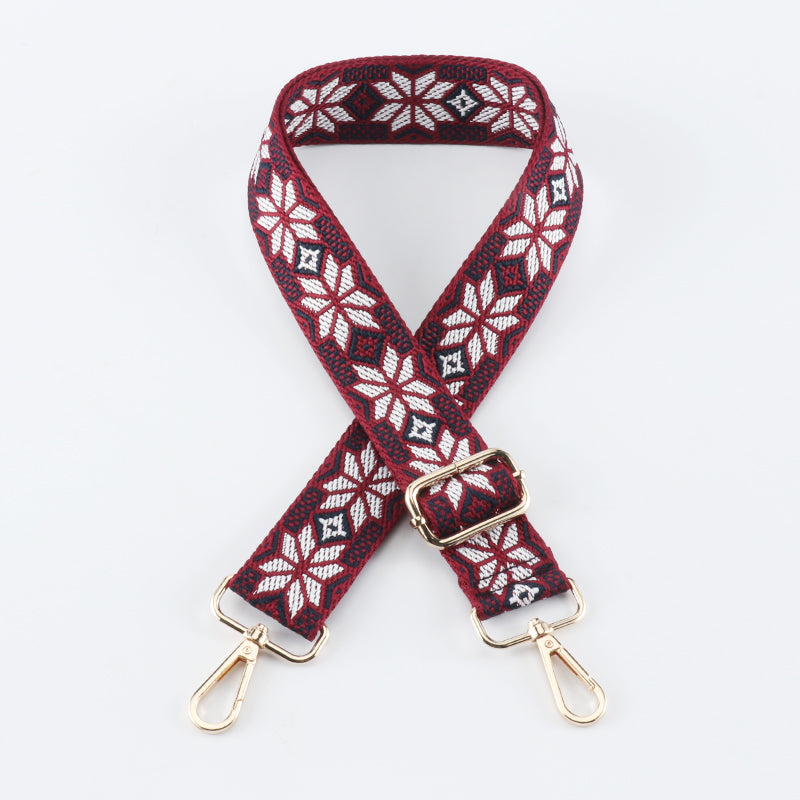 Contrasting Color Flower Bag Strap