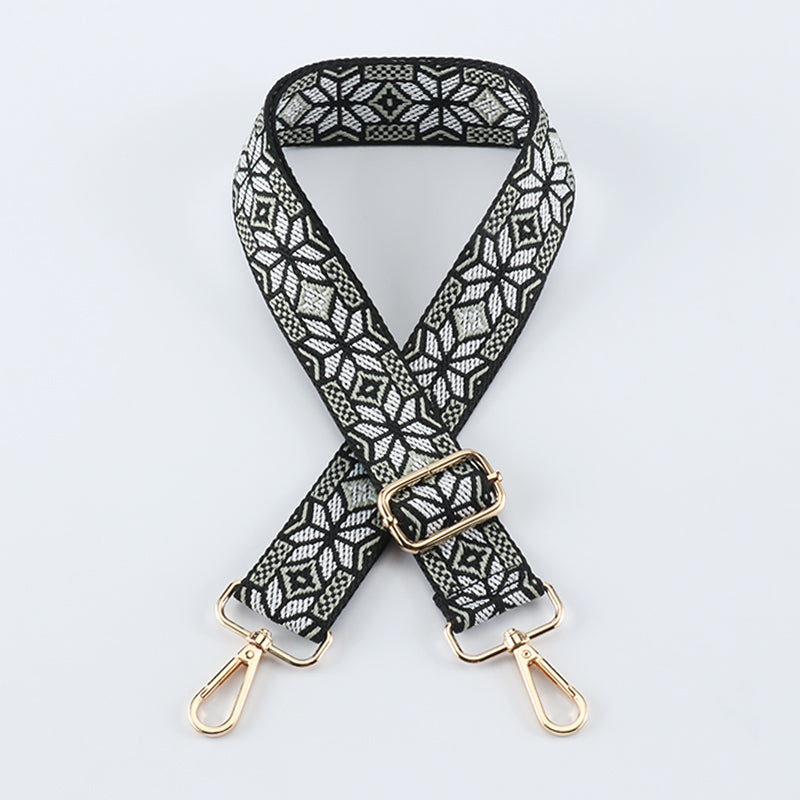 Contrasting Color Flower Bag Strap