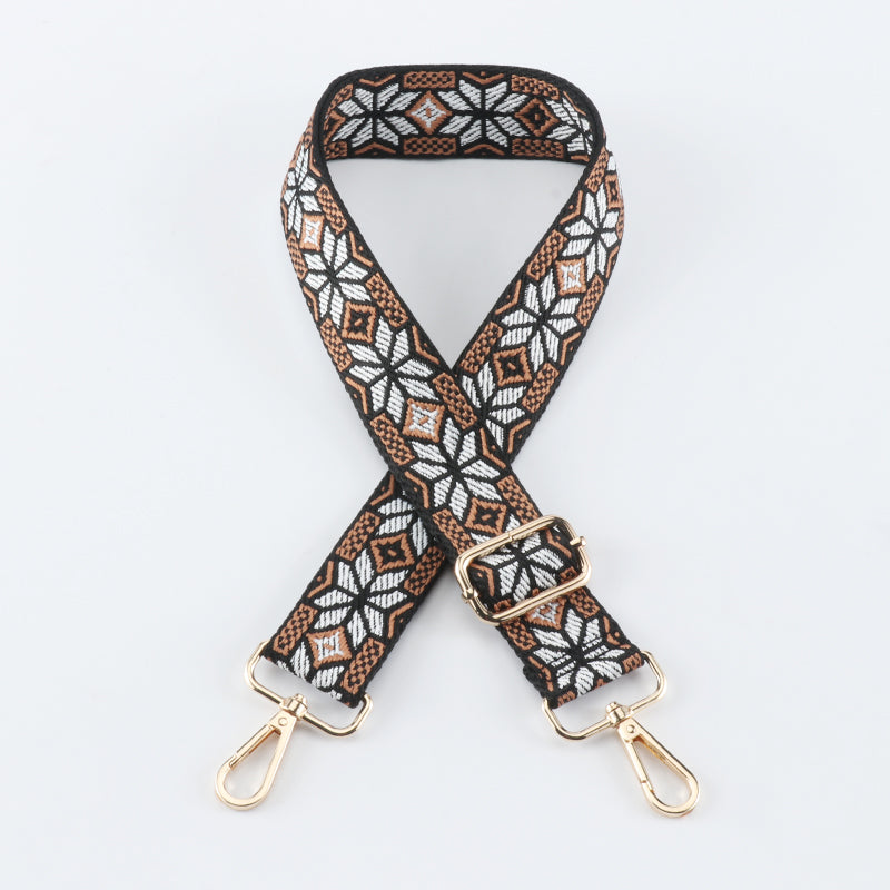 Contrasting Color Flower Bag Strap
