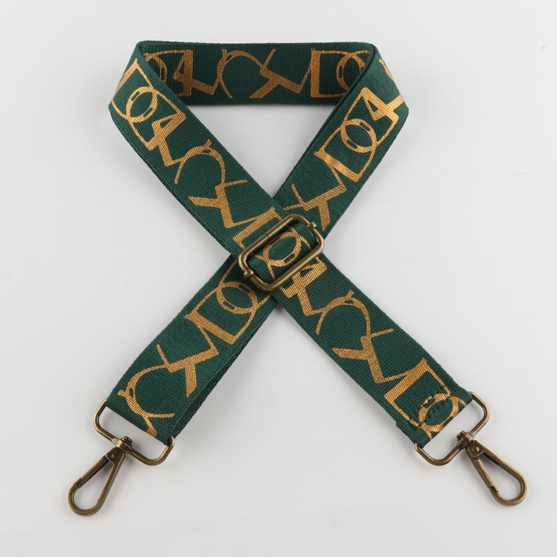 Stripe Arrow Pattern Bronze Buckle Shoulder Straps