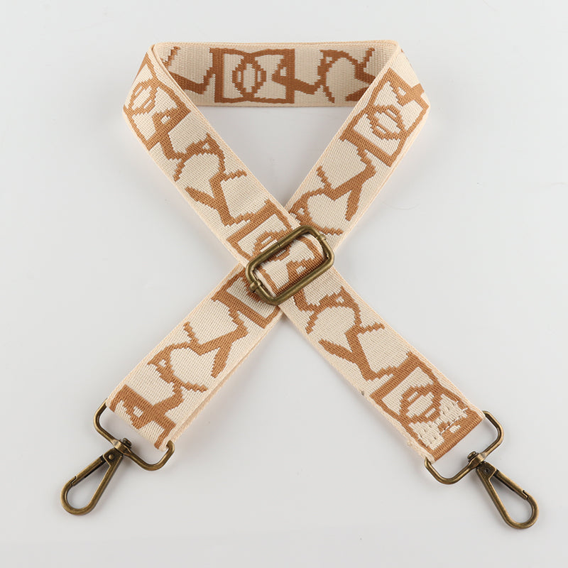 Stripe Arrow Pattern Bronze Buckle Shoulder Straps