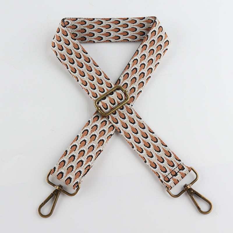 Fish Scale Leaf Pattern Bronze Buckle Shoulder Straps