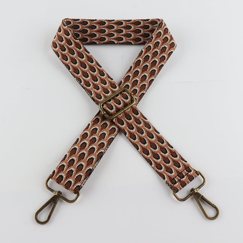 Fish Scale Leaf Pattern Bronze Buckle Shoulder Straps