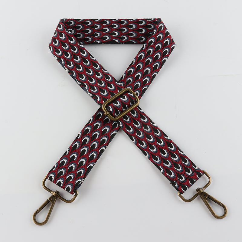 Fish Scale Leaf Pattern Bronze Buckle Shoulder Straps