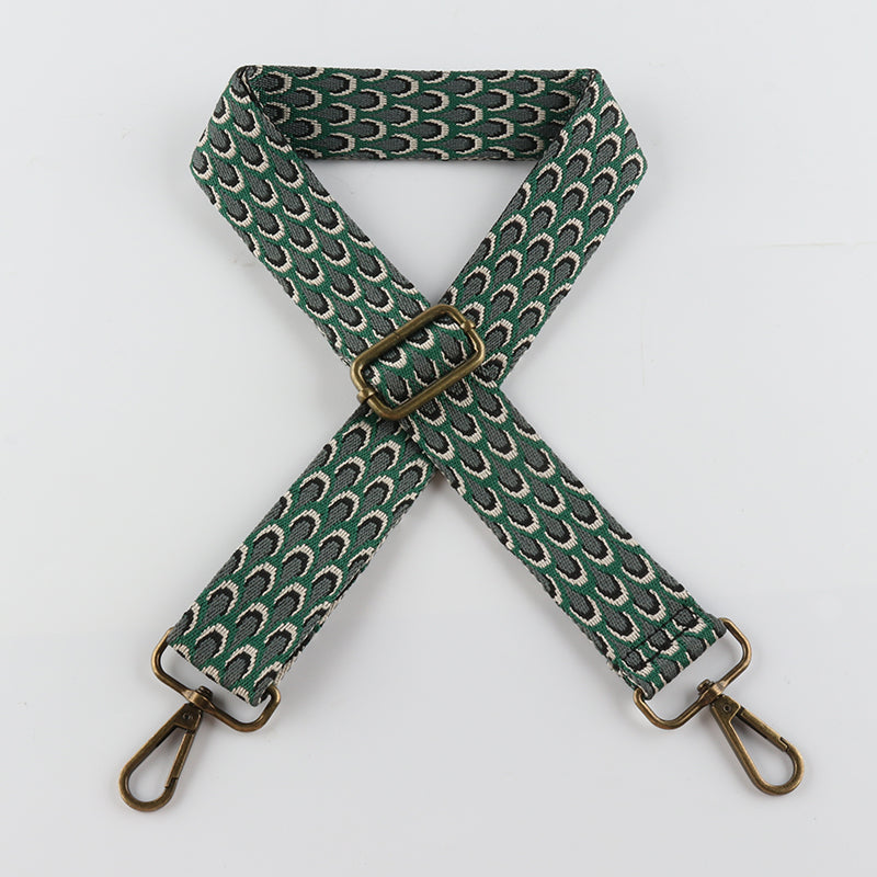 Fish Scale Leaf Pattern Bronze Buckle Shoulder Straps